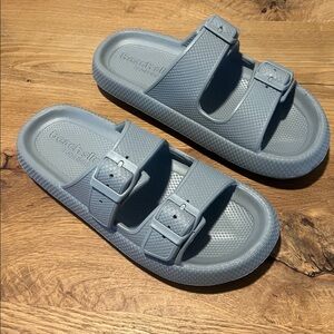 NEW Beach Slides by J/Slides Grey Eva SoCool Platform Slides Size 8